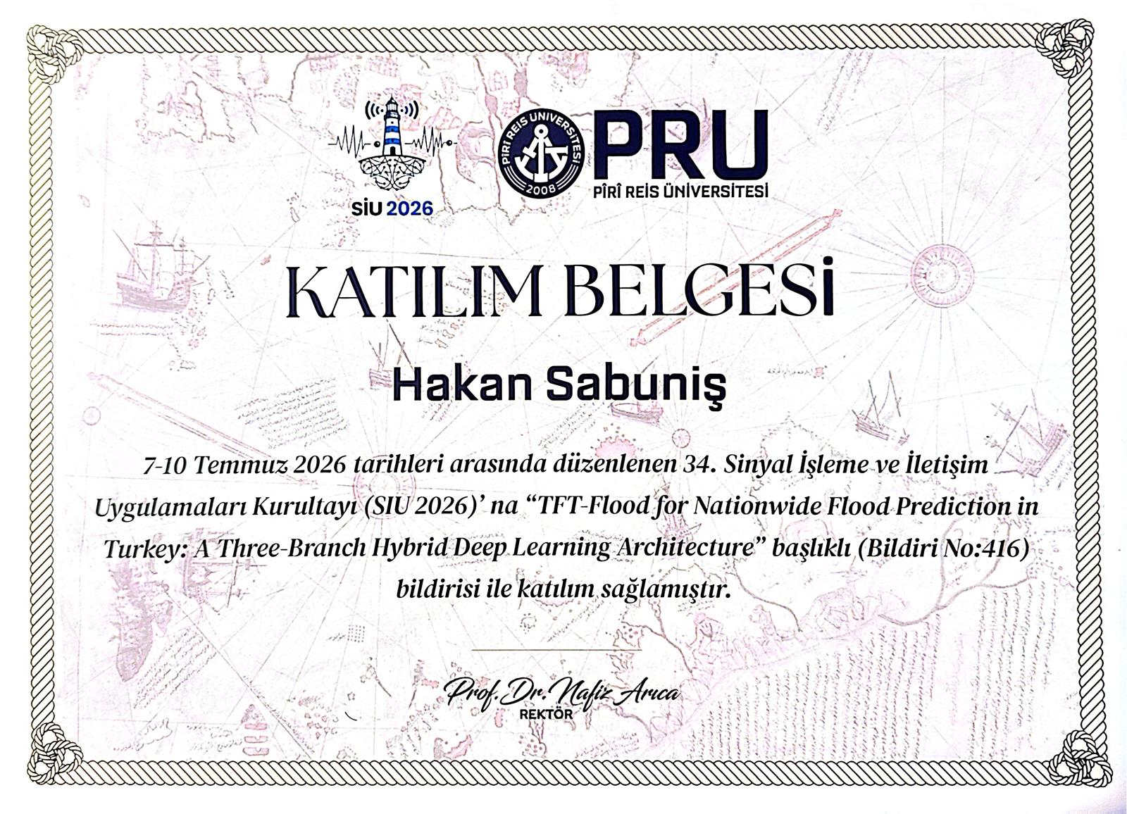 SIU 2026 Katılım Belgesi